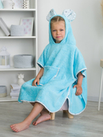Пончо "ЛАСКОВЫЙ МЫШОНОК" голубое
