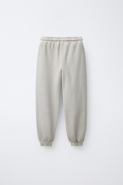 ZARA КОМПЛЕКТ ИЗ ТОЛСТОВКИ И БРЮК ИЗ ТКАНИ ИНТЕРЛОК, ЦВЕТ ЛЬДА