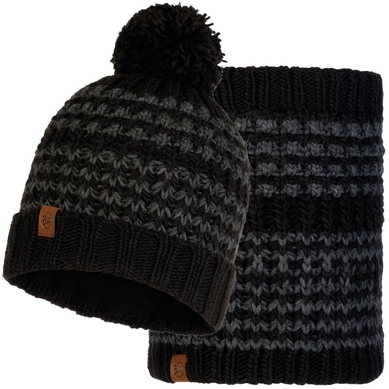 Комплект вязаный шапка-шарф Buff Knitted Polar 	Kostik Black Фото 1