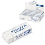 Ластик STAEDTLER (Германия) "Rasoplast", 43х19х13 мм, белый, прямоугольный, картонный держатель, 526 B45