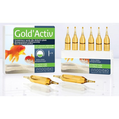 Prodibio Gold`Activ 12 ампул - кондиционер для подготовки воды для аквариумов с золотыми рыбками (1 ампула до 30 л)