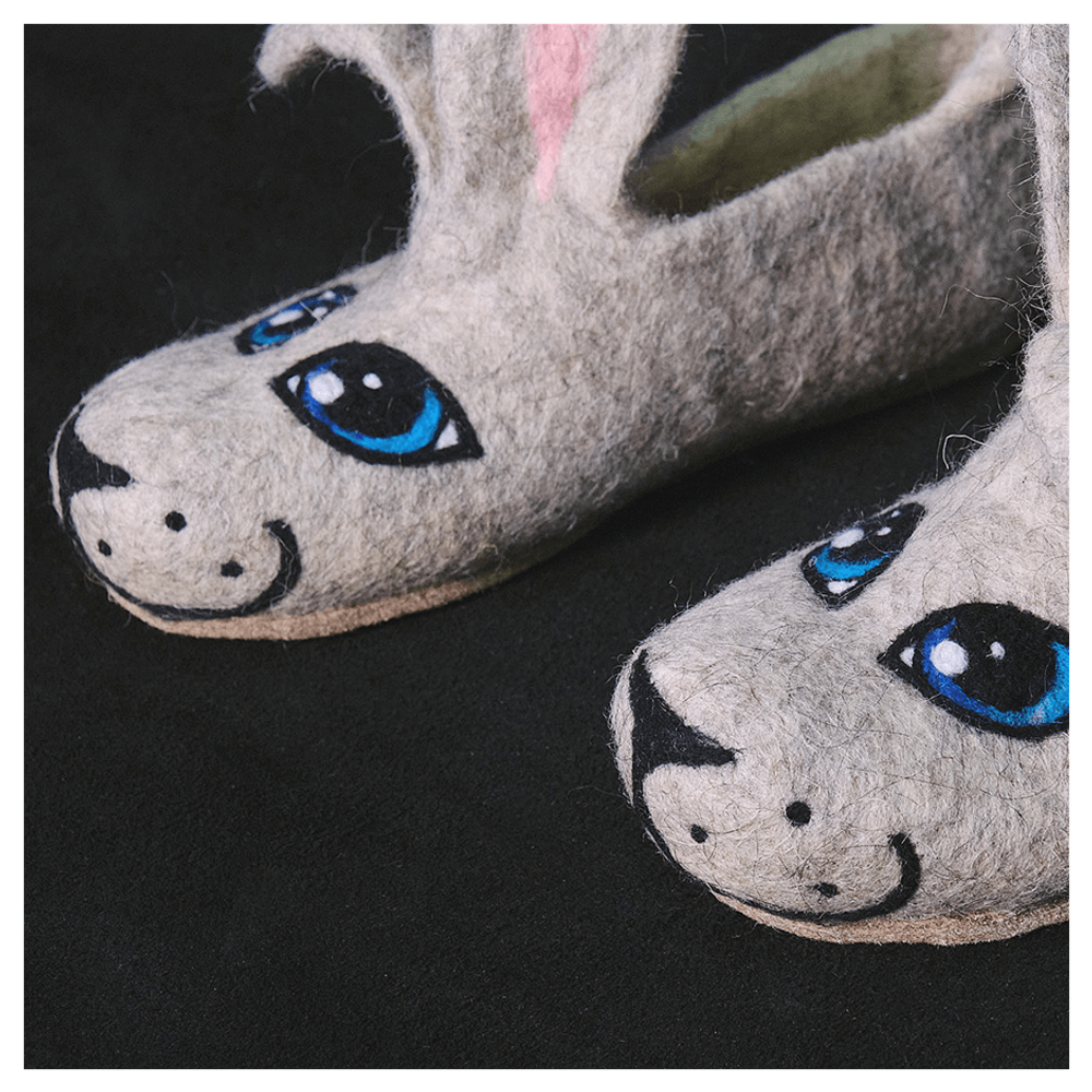 Валяные тапочки «Крольчули»