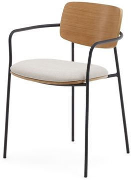 Стул Maureen дубовый шпон в натуральной отделке и черный металл Испания la Forma