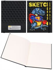 Скетчбук А5 Dino (мат лам+выб лак, 7БЦ, 40л, на резинке, 100г) 40-2062