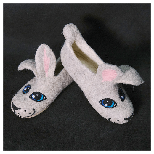 Валяные тапочки «Крольчули»
