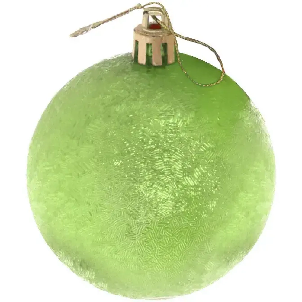 Новогодние шары 7см (набор 3шт) «Мягкий блеск», салатовый
