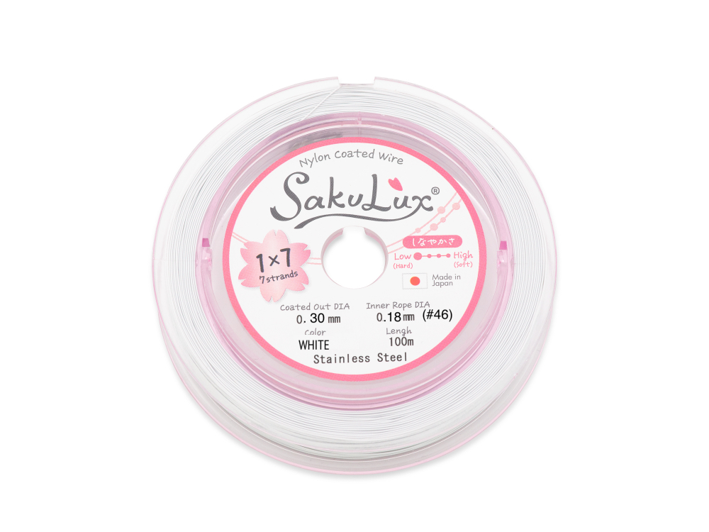 Тросик ювелирный 0,30мм, White "SakuLux" 100 метров