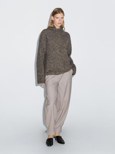 Massimo Dutti Брюки-шаровары с пряжкой, норка