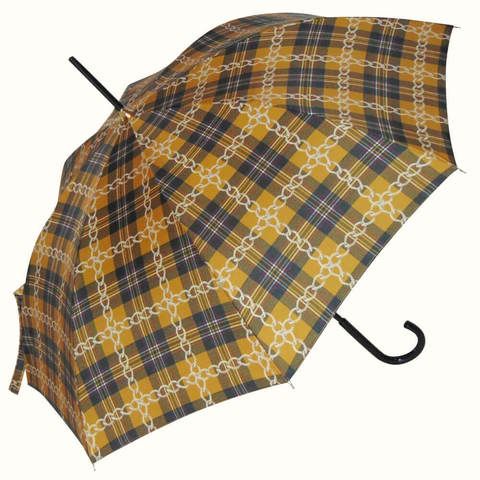 Зонтик в крупную коричневую клетку