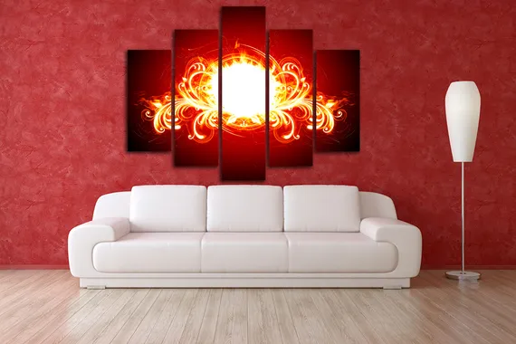Модульная картина "Огненный узор"