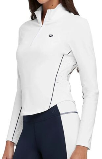 Женская теннисная футболка (dł. Рукава) Wilson Brentwood Half-Zip Longsleeve - белый