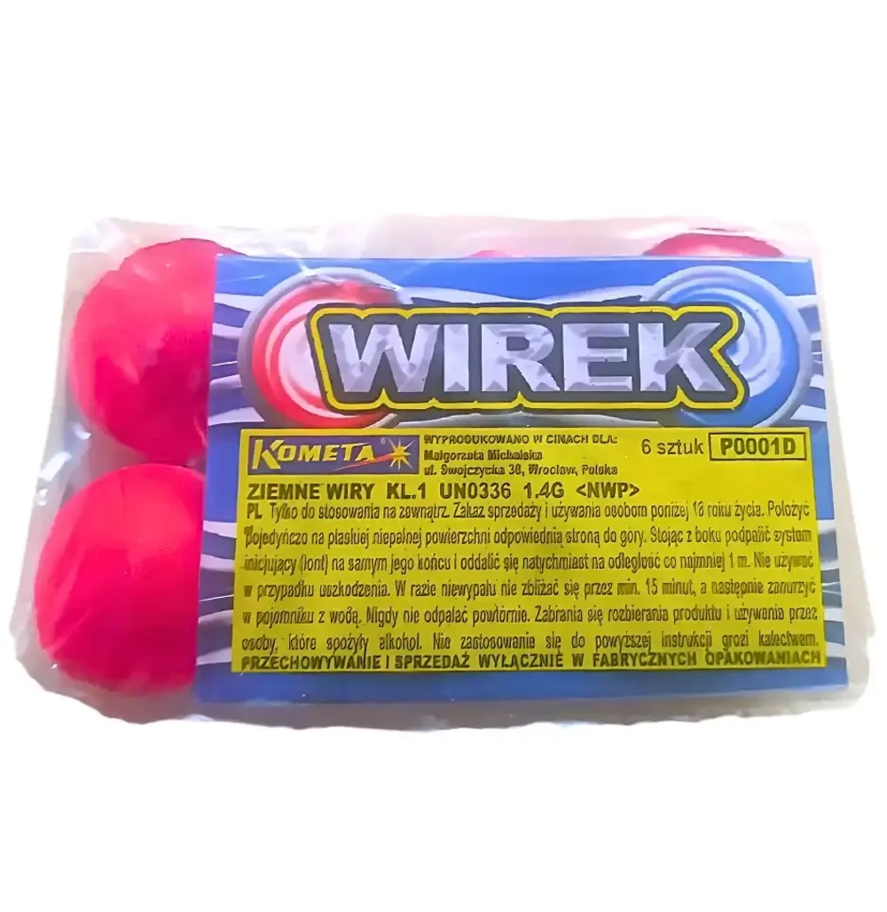 P0001D Wirek — вращающееся наземное изделие с искрами, 6 шт., Magictime.