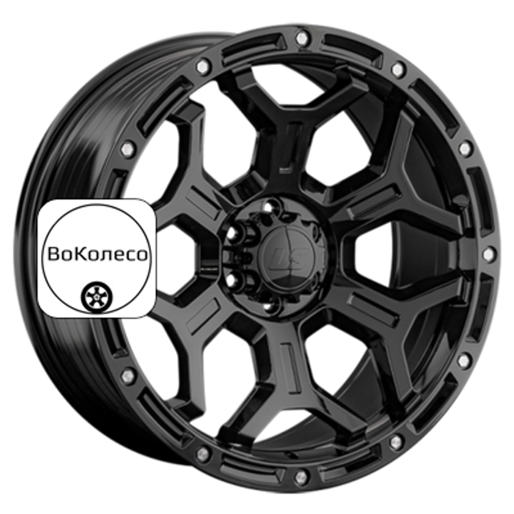 9x18/6x139,7 ET25 D106,1 RC68 BK (конус, Колпак+лого) LS FlowForming