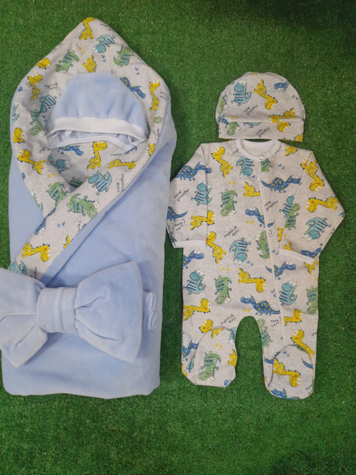 Комплект на выписку "Лето 4" (лето, голубой)