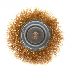 Щетка для дрели, 75 мм, "чашка" со шпилькой, латунированная витая проволока Matrix