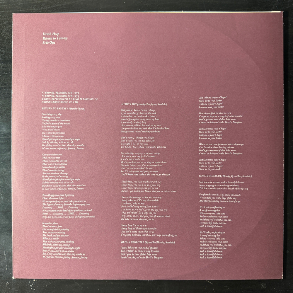 Uriah Heep ‎– Return To Fantasy (Германия 1975г.)Т
