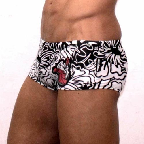 Мужские плавки хипсы белые с рисунком Aussiebum Men&#39;s Hip Swimwear