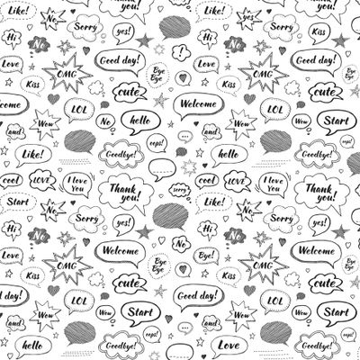 Звуковые эффекты с надписями черно-белые