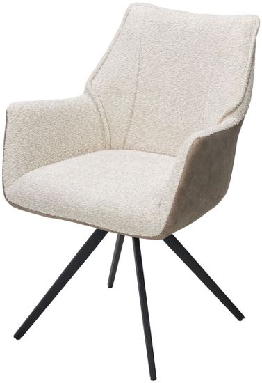 Стул BREVIS 180 град. поворот. XD841-02 Бежевый, букле/ GINO-101 Бежевый, ткань/ Черный