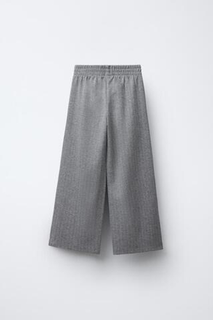ZARA БРЮКИ В ТОНКУЮ ПОЛОСКУ, СЕРЫЙ С МЕЛАНЖЕВЫМ ЭФФЕКТОМ
