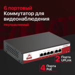 6 портовый неуправляемый РоЕ коммутатор SARMATT SR-PS0420FBL