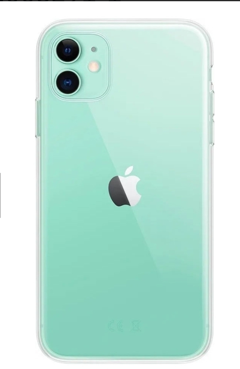 Прозрачный ультратонкий силиконовый чехол  на iPhone 11 / Чехол на Айфон 11