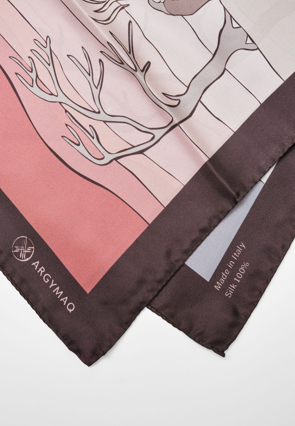 Шелковый платок KIIZ UY GREY PINK 70*70