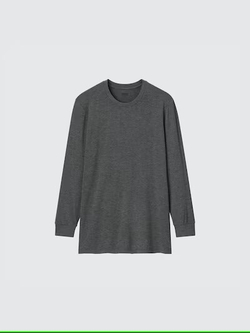 UNIQLO Термо-футболка с круглым вырезом, темно-серый