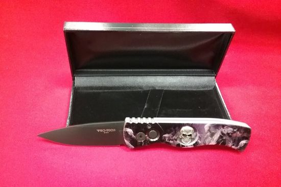 Складной нож Pro -Tech TR-2-Ghost Rider Bruce Shaw, PR/TR-2-GR-B c клинком из стали 154CM, рукоять алюминий