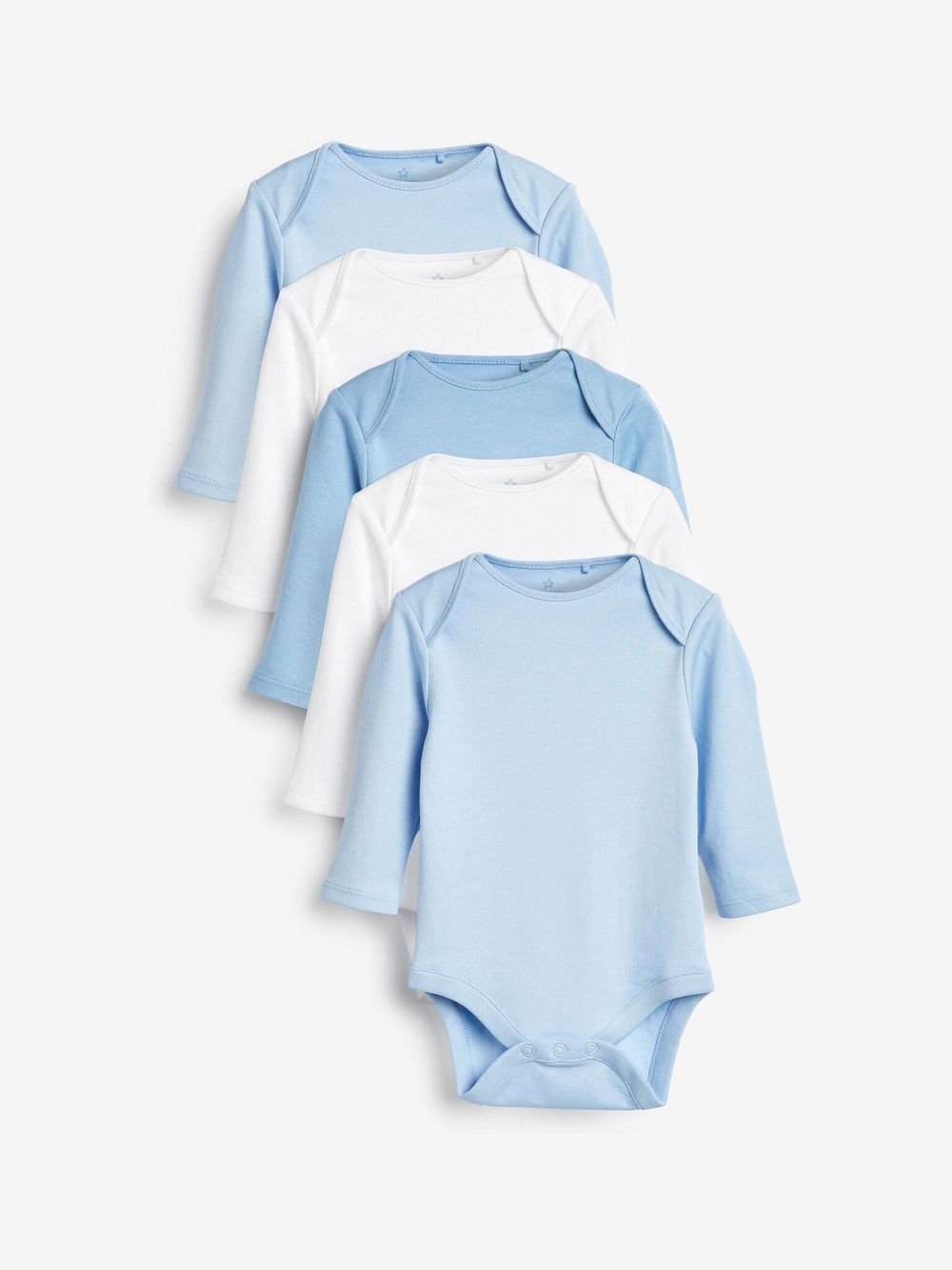 Боди с длинным рукавом для малышей Next 520-271, 5 шт., Белый, Голубой