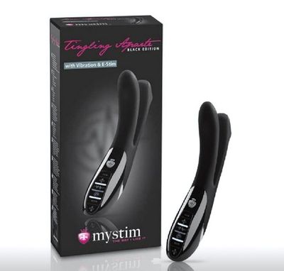 Вибратор Mystim Tingling Apart с электростимуляцией черный 27 см