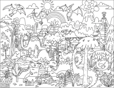 Цифровое панно ID Wall Раскраска "Мир Динозавров"