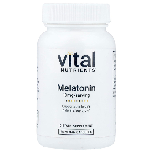 Vital Nutrients, мелатонин, 10 мг, 60 веганских капсул