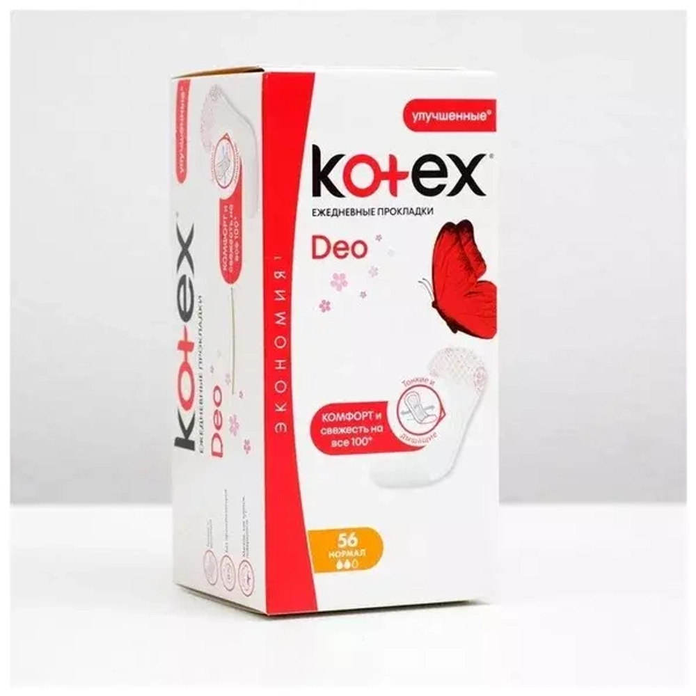 КОТЕКС/KOTEX Ежедневные Прокладки DEO 56шт*16