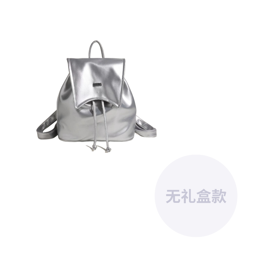 NOMK PU Bucket Bag Backpack Regular Women"s Silver