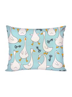 Постельное белье поплин Сказка "Гуси на мятном" 1,5-сп Наволочка 50х70 см 1 шт Простынь на резинке 90x200 смПододеяльник 145x205 см