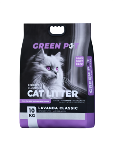 Green pet бентонитовый наполнитель для кошек гранулированный лаванда