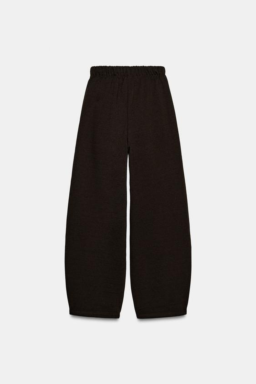 ZARA БРЮКИ ИЗ МЯГКОЙ ТКАНИ С НАШИВКОЙ, КОРИЧНЕВЫЙ