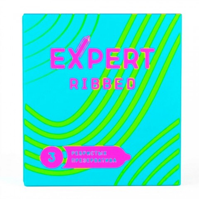 Презервативы EXPERT Ribbed, ребристые, 3 шт