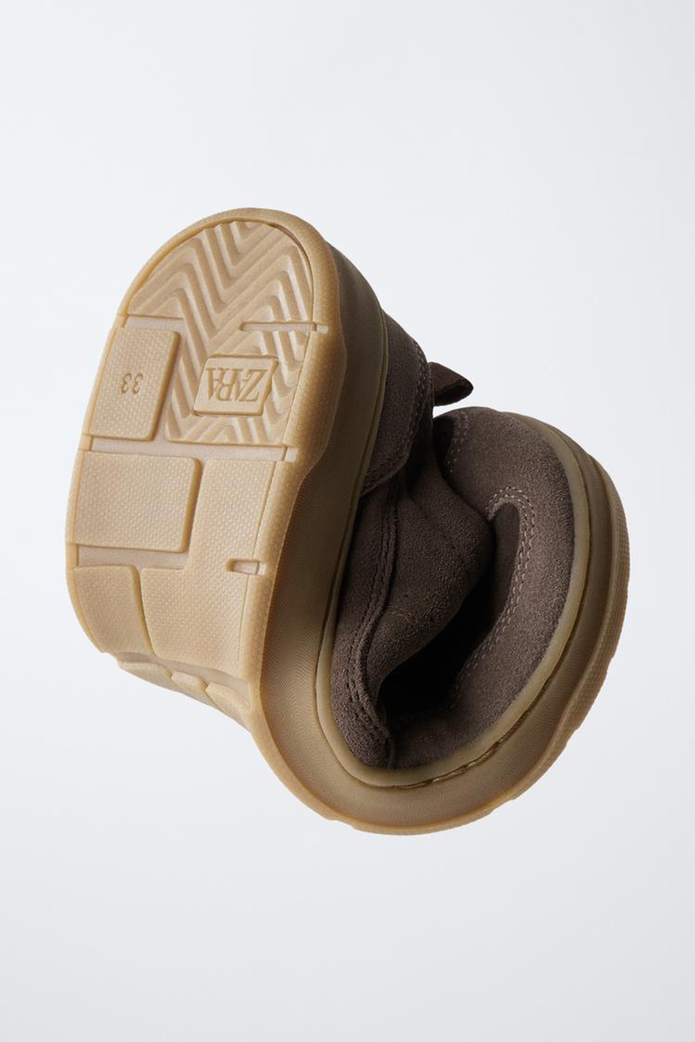 ZARA КОЖАНЫЕ КРОССОВКИ BAREFOOT, КОРИЧНЕВЫЙ