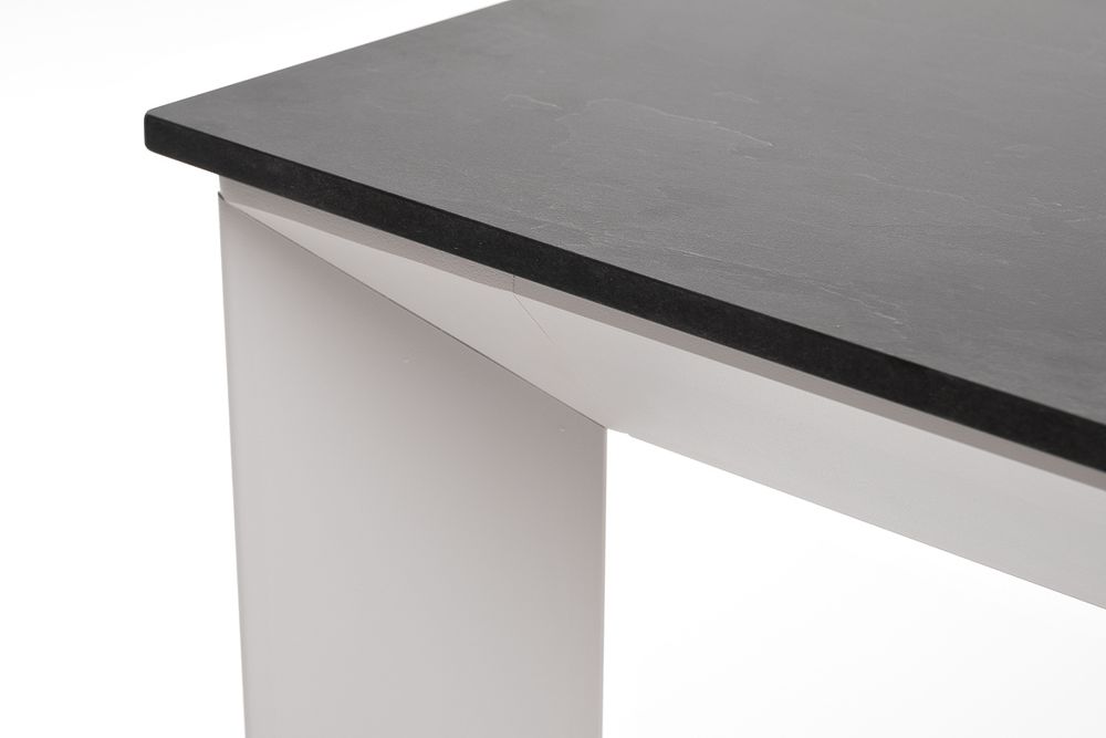 "Венето" обеденный стол из HPL 90х90см, цвет "серый гранит", каркас белый