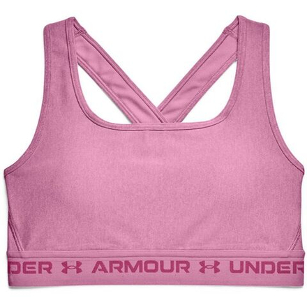 Теннисный бюстгальтер Under Armour Crossback Mid Heather Bra - planet pink/pink