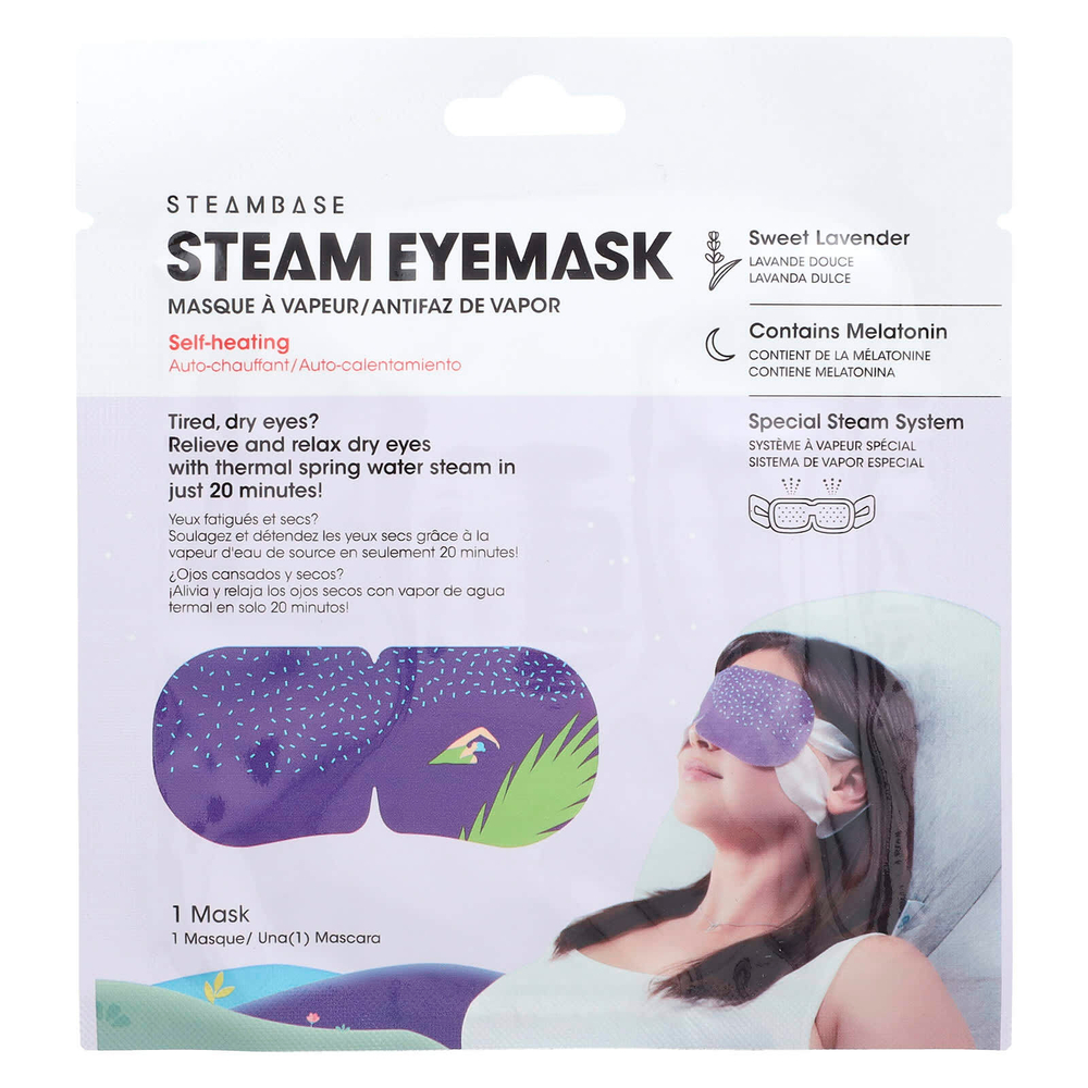 Steambase, Паровая маска для глаз, сладкая лаванда, 1 маска для глаз
