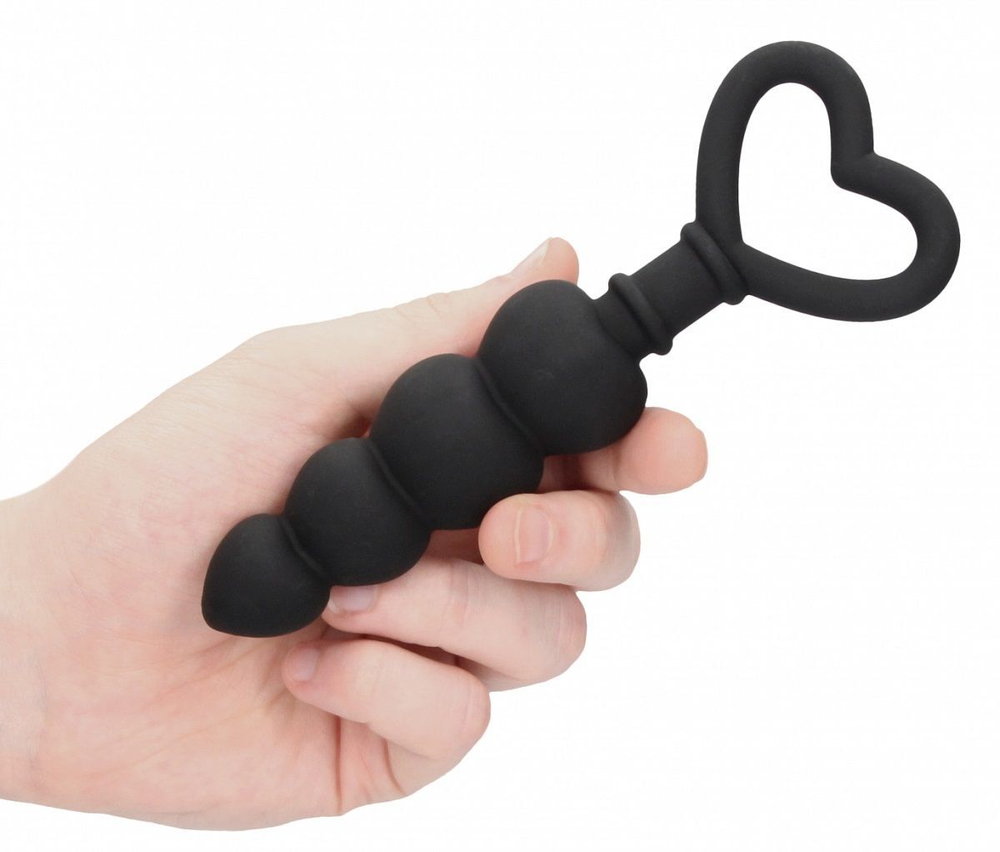 Черная анальная елочка Anal Love Beads - 15,3 см. (Цвет: черный)