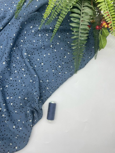 Штапель крапинки на индиго