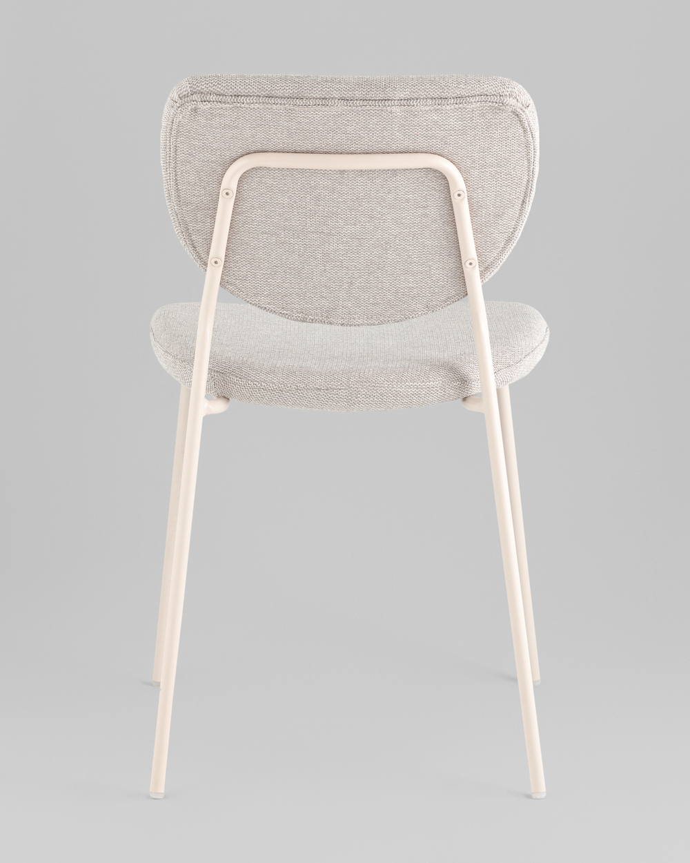 Стул обеденный Gigi шенилл серый белые ножки