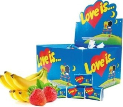Жевательная резинка Love.is - Банан клубника (упак. 100 шт)