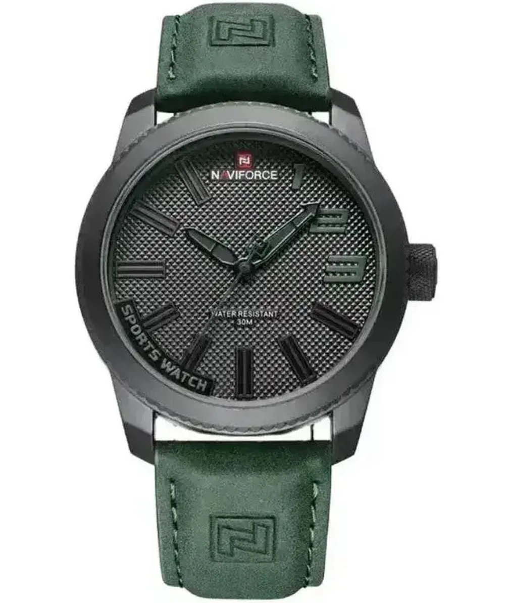 Часы наручные кварцевые NAVIFORCE на кожаном ремешке, серебристый/серый W8950-02
