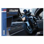 Альбом для рисования А4 24 л., спираль, обложка картон, HATBER, 205х300 мм, "Мир моторов", 24А4Всп