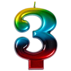 Свечи-цифры Радуга 8 см